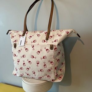 Sonoma canvas tote with wine glasses on it